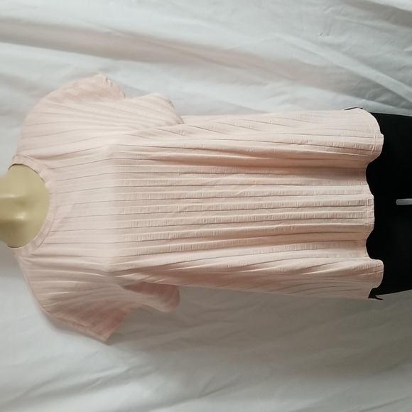 NEW EILEEN FISHER RIBBED SLEEVELESS BALLET-NECK TOP IN PINK/ PEACH - Picture 1 of 8